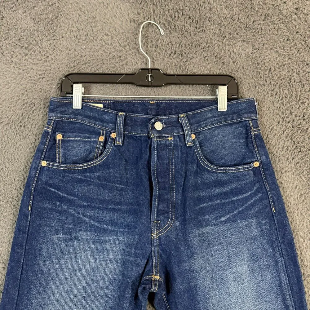 Levis 501 Lot 93 Jeans Mens 32x32 Blue Straight Fit Dark Wash Premium Denim